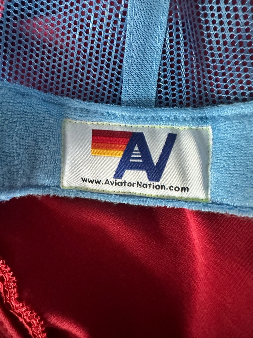 Aviator Nation Blue Vintage Bolt Heart Trucker Hat ~ Retro Beach Vibe - Picture 6 of 6